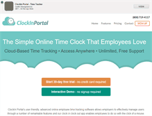 Tablet Screenshot of clockinportal.com